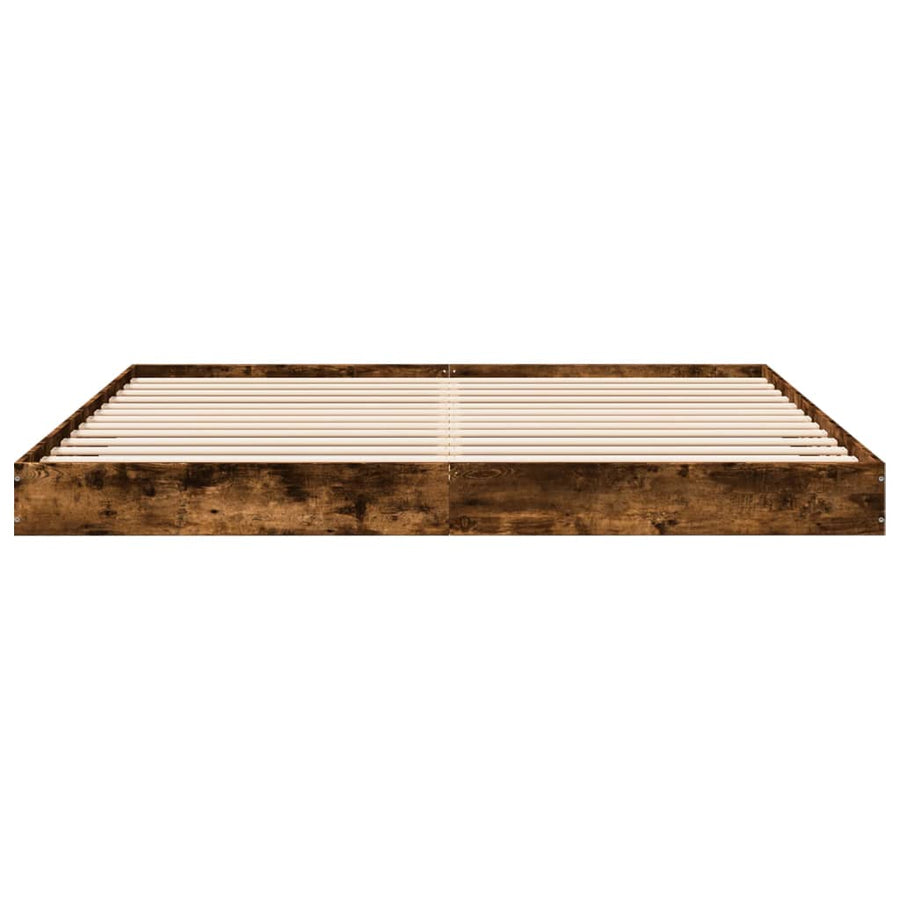 Bedframe bewerkt hout gerookt eikenkleurig 180x200 cm