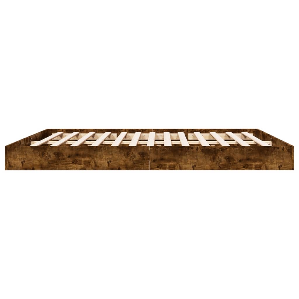 Bedframe bewerkt hout gerookt eikenkleurig 180x200 cm