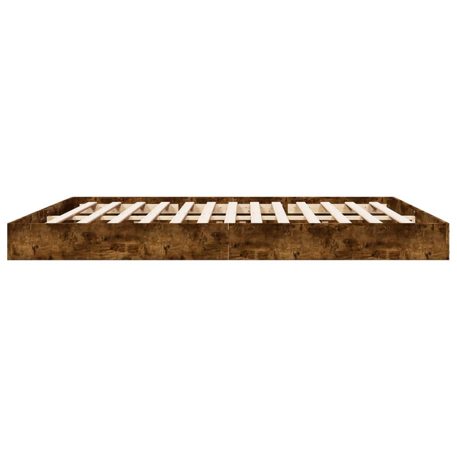 Bedframe bewerkt hout gerookt eikenkleurig 180x200 cm