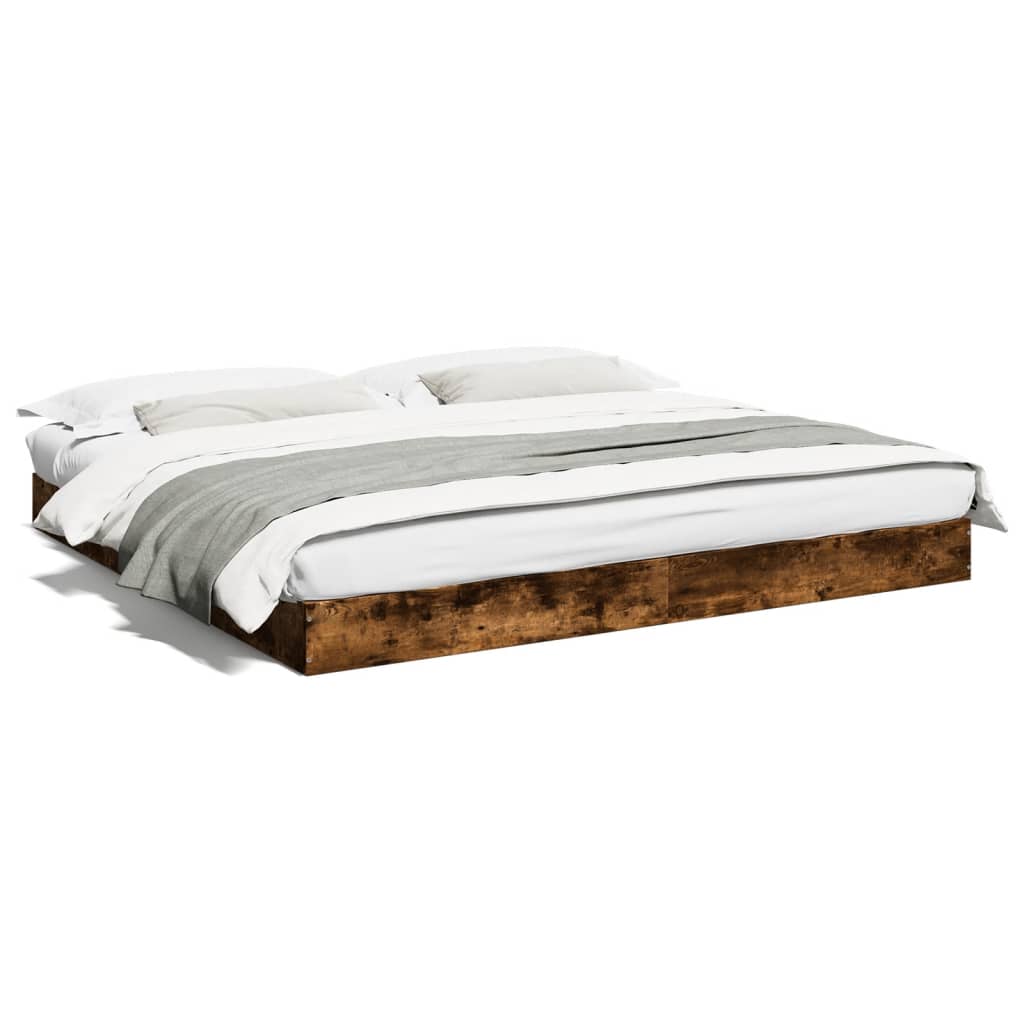 Bedframe bewerkt hout gerookt eikenkleurig 180x200 cm