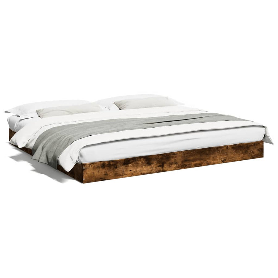Bedframe bewerkt hout gerookt eikenkleurig 180x200 cm