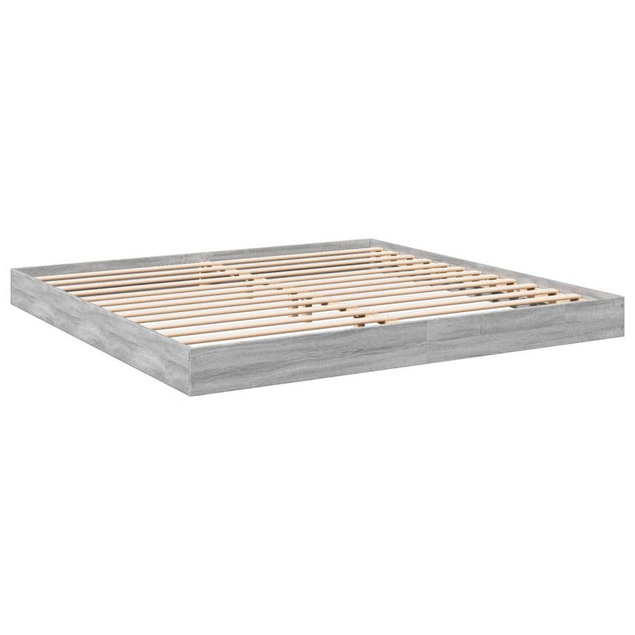 Bedframe bewerkt hout grijs sonoma eikenkleurig 180x200 cm