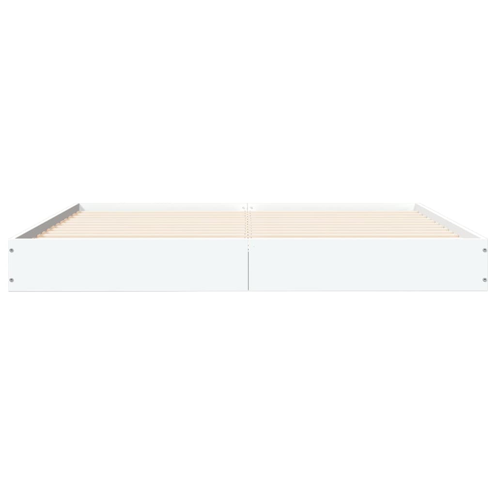 Bedframe bewerkt hout wit 160x200 cm