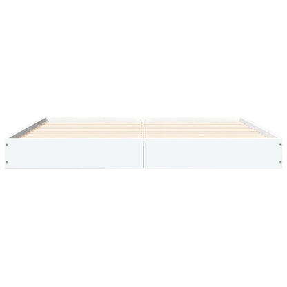 Bedframe bewerkt hout wit 160x200 cm