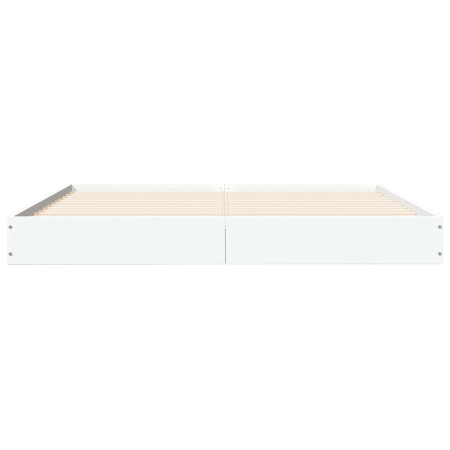 Bedframe bewerkt hout wit 160x200 cm