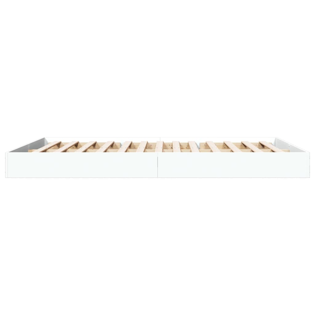 Bedframe bewerkt hout wit 160x200 cm