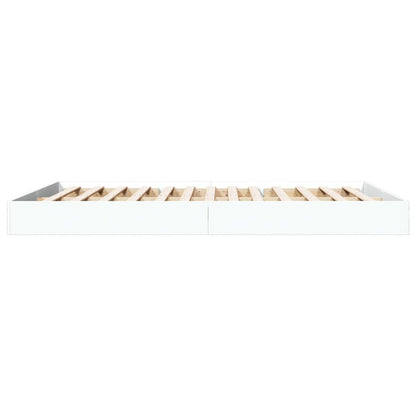 Bedframe bewerkt hout wit 160x200 cm