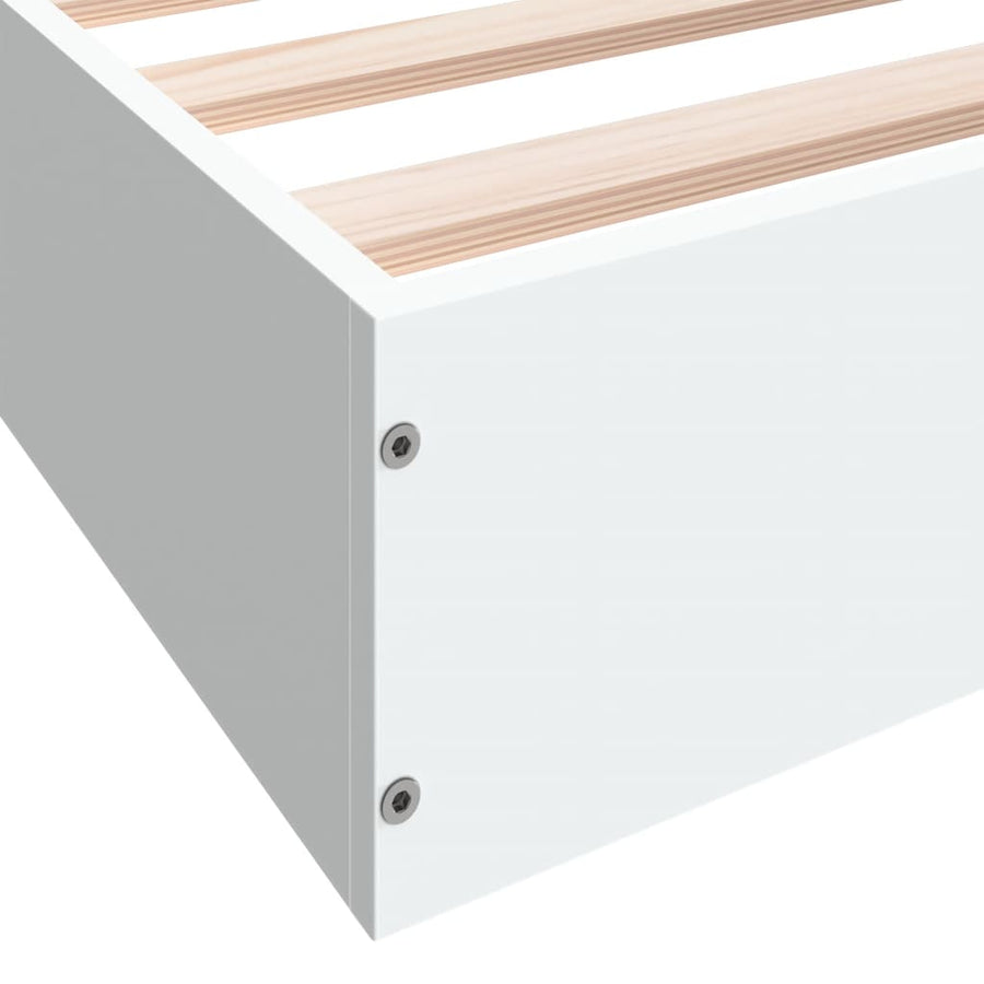 Bedframe bewerkt hout wit 160x200 cm