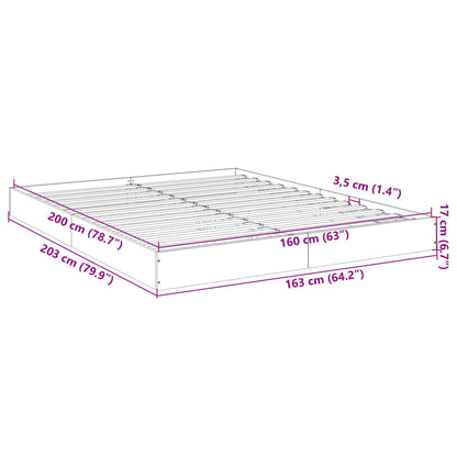 Bedframe bewerkt hout wit 160x200 cm