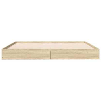 Bedframe bewerkt hout sonoma eikenkleurig 160x200 cm
