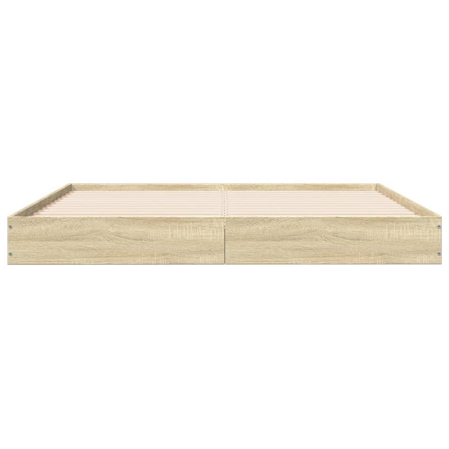 Bedframe bewerkt hout sonoma eikenkleurig 160x200 cm
