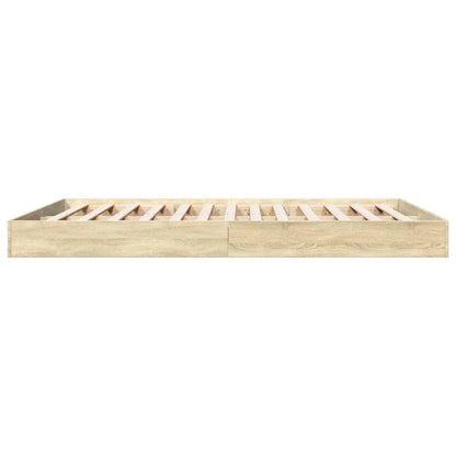 Bedframe bewerkt hout sonoma eikenkleurig 160x200 cm