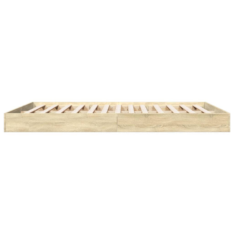 Bedframe bewerkt hout sonoma eikenkleurig 160x200 cm