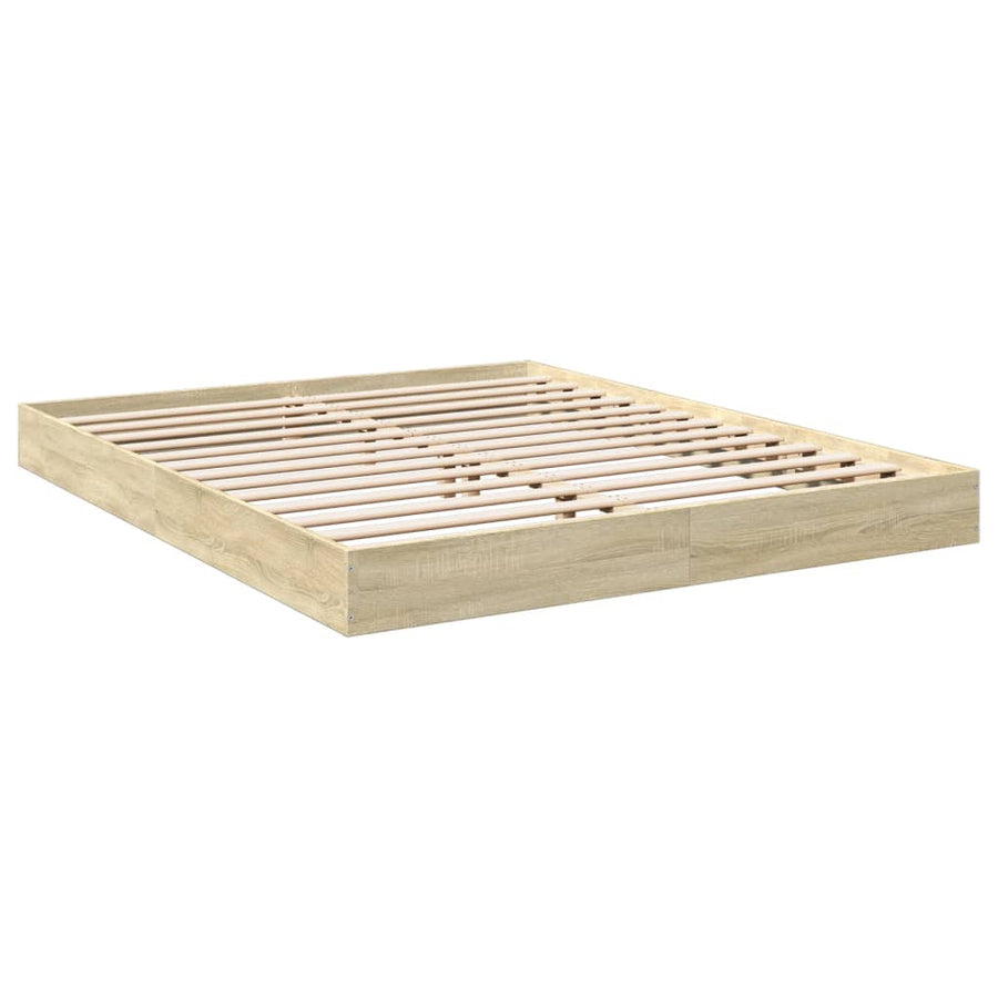 Bedframe bewerkt hout sonoma eikenkleurig 160x200 cm