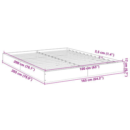 Bedframe bewerkt hout sonoma eikenkleurig 160x200 cm