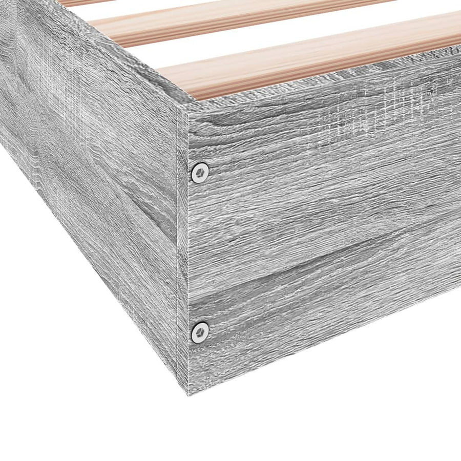 Bedframe bewerkt hout grijs sonoma eikenkleurig 160x200 cm