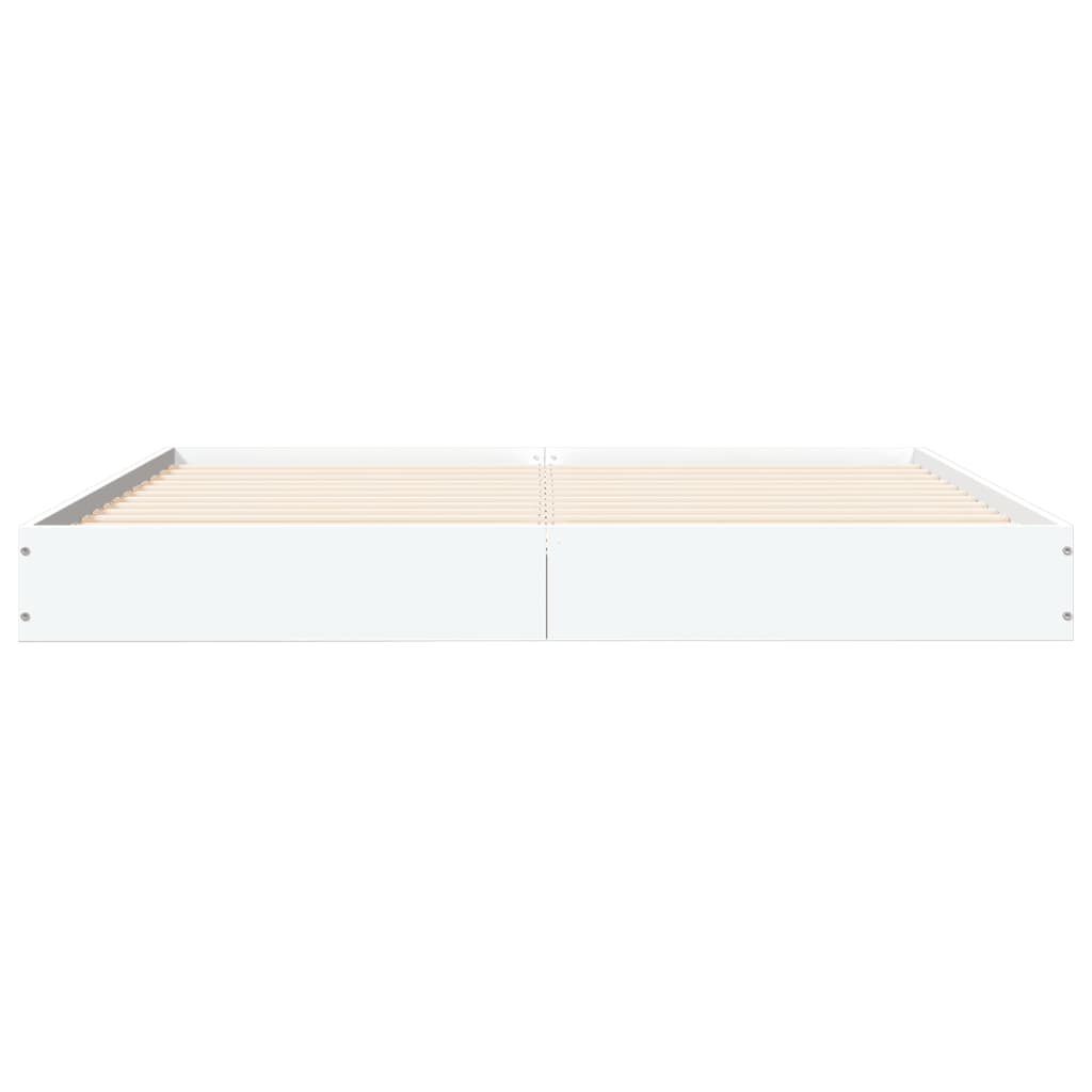 Bedframe bewerkt hout wit 150x200 cm