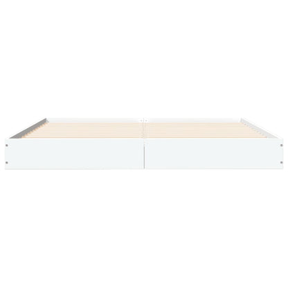 Bedframe bewerkt hout wit 150x200 cm