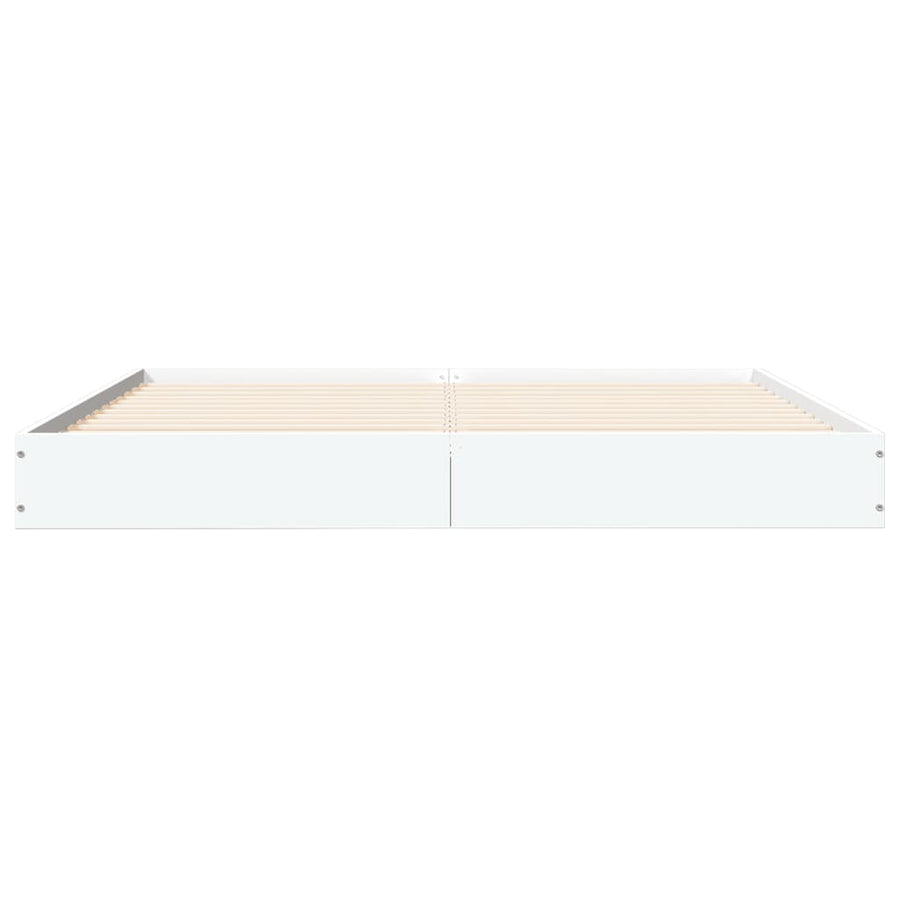 Bedframe bewerkt hout wit 150x200 cm