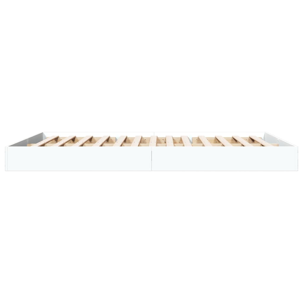Bedframe bewerkt hout wit 150x200 cm