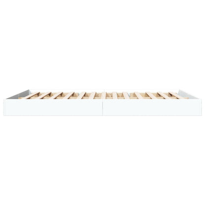 Bedframe bewerkt hout wit 150x200 cm