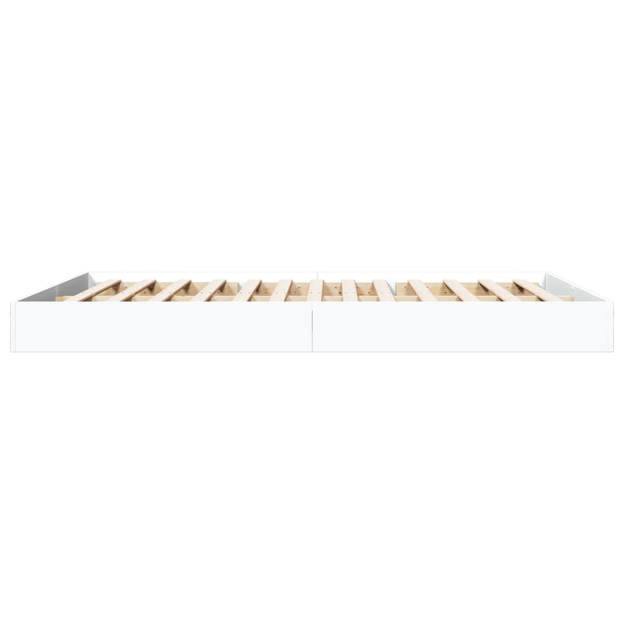 Bedframe bewerkt hout wit 150x200 cm