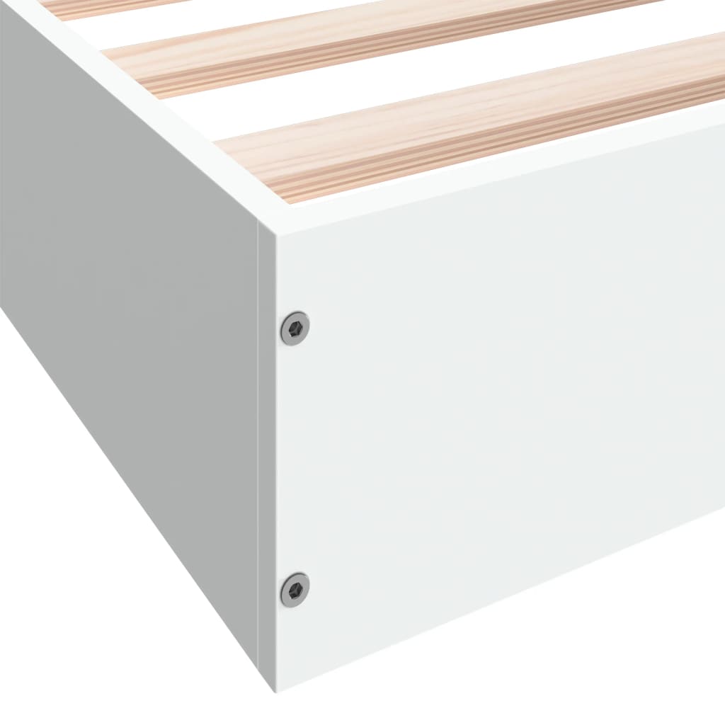 Bedframe bewerkt hout wit 150x200 cm