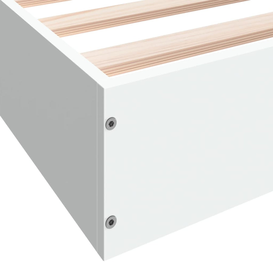 Bedframe bewerkt hout wit 150x200 cm