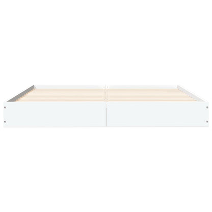 Bedframe Bewerkt Hout Wit 140 x 200 cm 17 cm