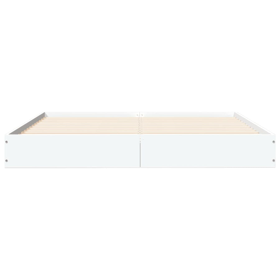 Bedframe Bewerkt Hout Wit 140 x 200 cm 17 cm