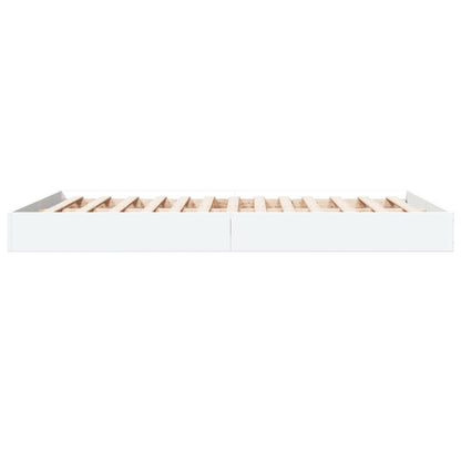 Bedframe Bewerkt Hout Wit 140 x 200 cm 17 cm
