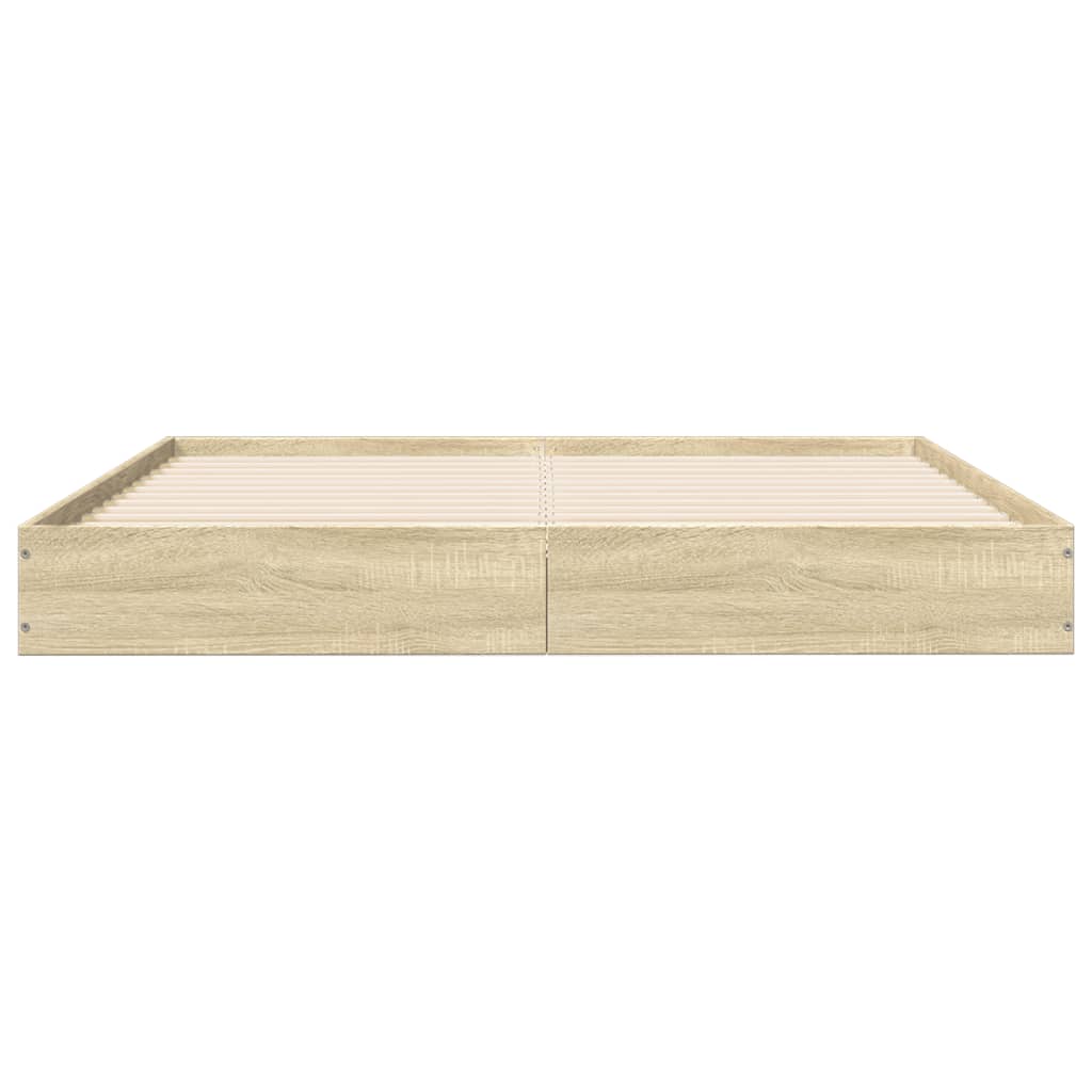 Bedframe bewerkt hout sonoma eikenkleurig 140x200 cm