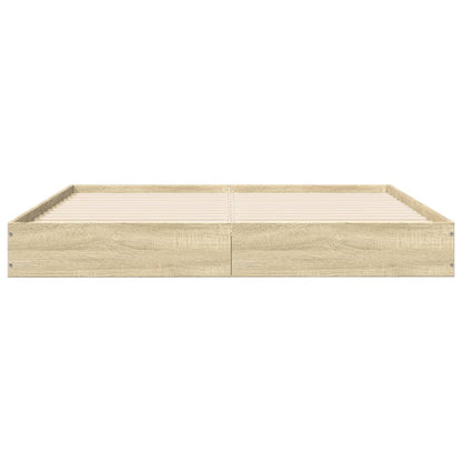 Bedframe bewerkt hout sonoma eikenkleurig 140x200 cm