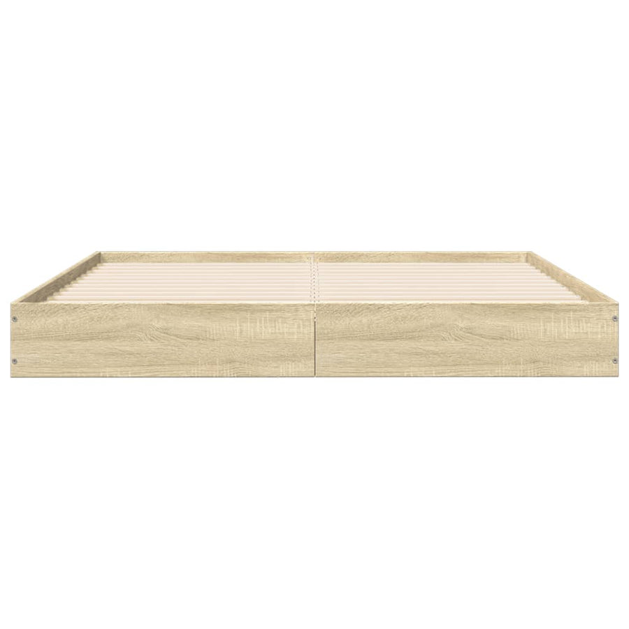 Bedframe bewerkt hout sonoma eikenkleurig 140x200 cm