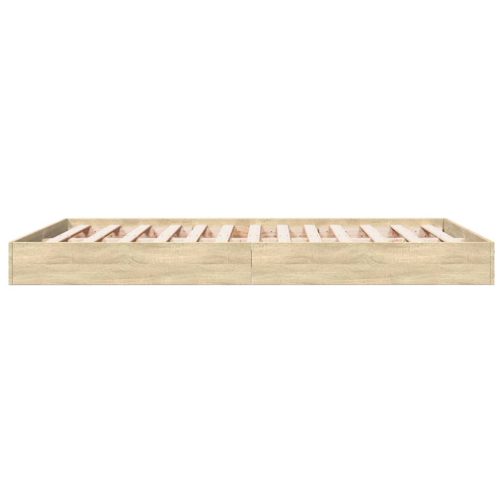 Bedframe bewerkt hout sonoma eikenkleurig 140x200 cm