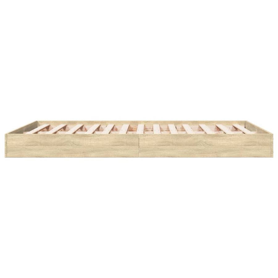 Bedframe bewerkt hout sonoma eikenkleurig 140x200 cm
