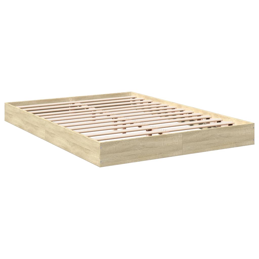 Bedframe bewerkt hout sonoma eikenkleurig 140x200 cm
