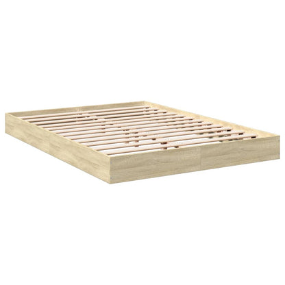 Bedframe bewerkt hout sonoma eikenkleurig 140x200 cm