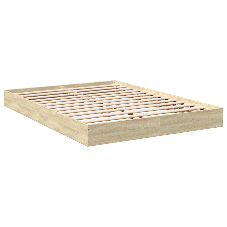 Bedframe bewerkt hout sonoma eikenkleurig 140x200 cm