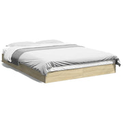 Bedframe 140x200 cm bewerkt hout sonoma eiken