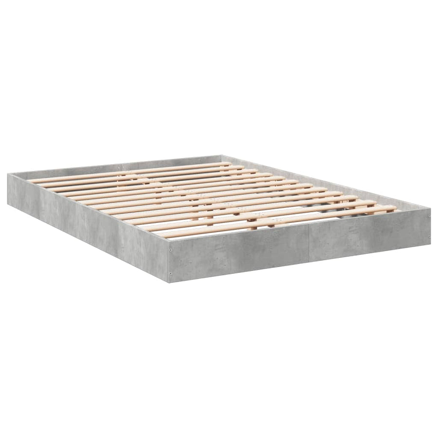 Bedframe Bewerkt Hout Betongrijs 140 x 200 cm 17 cm