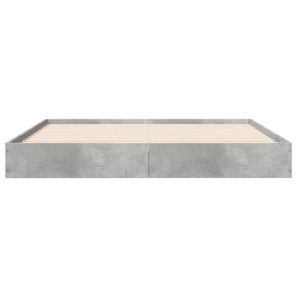 Bedframe Bewerkt Hout Betongrijs 140 x 200 cm 17 cm