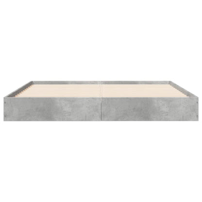 Bedframe Bewerkt Hout Betongrijs 140 x 200 cm 17 cm