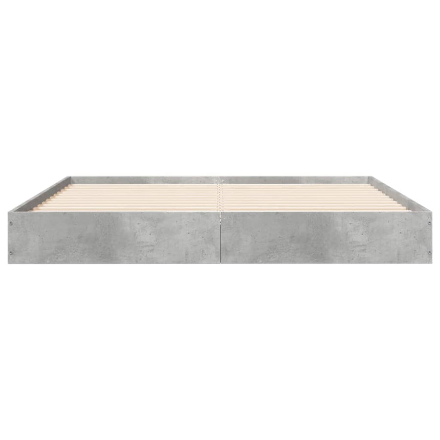Bedframe Bewerkt Hout Betongrijs 140 x 200 cm 17 cm