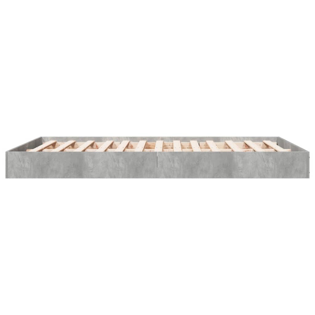 Bedframe Bewerkt Hout Betongrijs 140 x 200 cm 17 cm