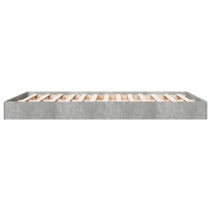 Bedframe Bewerkt Hout Betongrijs 140 x 200 cm 17 cm