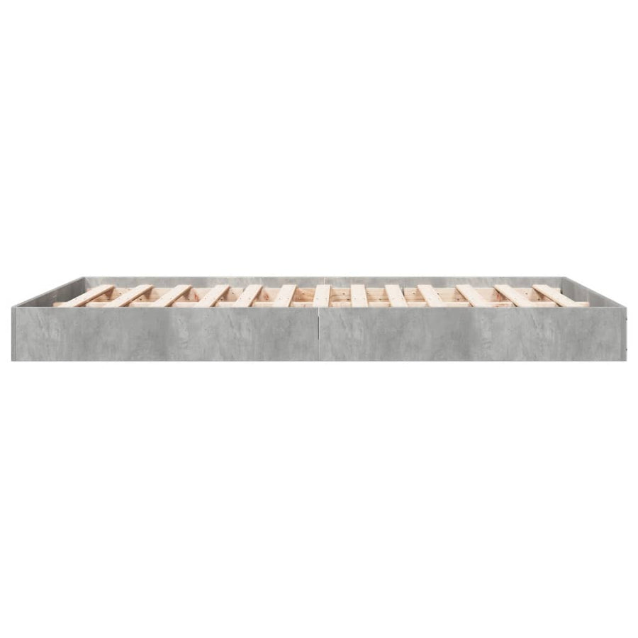Bedframe Bewerkt Hout Betongrijs 140 x 200 cm 17 cm