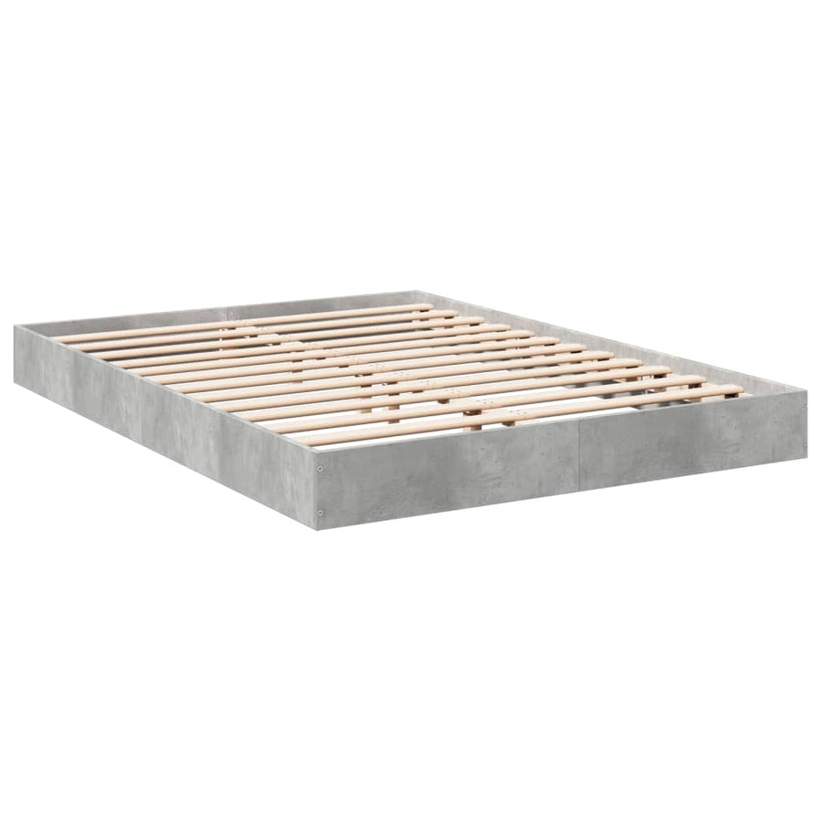Bedframe Bewerkt Hout Betongrijs 140 x 200 cm 17 cm