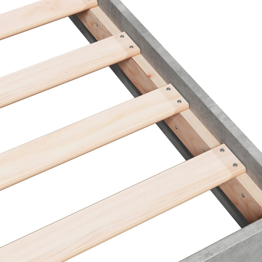 Bedframe Bewerkt Hout Betongrijs 140 x 200 cm 17 cm