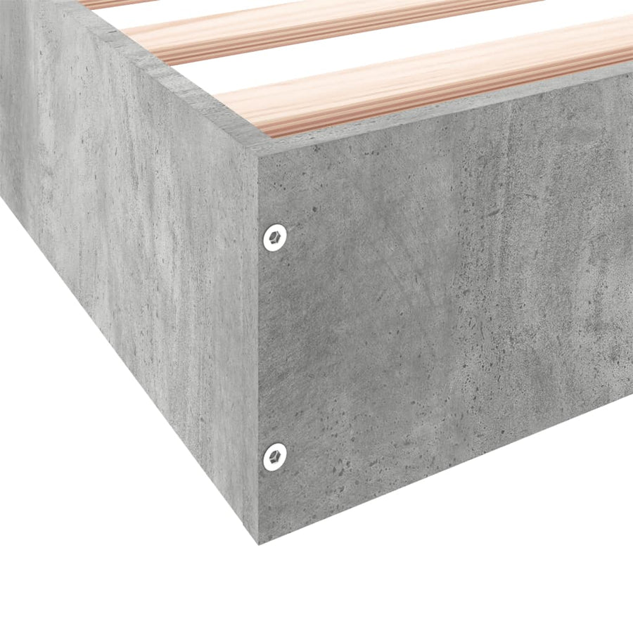 Bedframe Bewerkt Hout Betongrijs 140 x 200 cm 17 cm